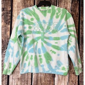 Parks Project Tie Dye Embroidered Sweatshirt Medium Blue Green Swirl